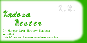 kadosa mester business card